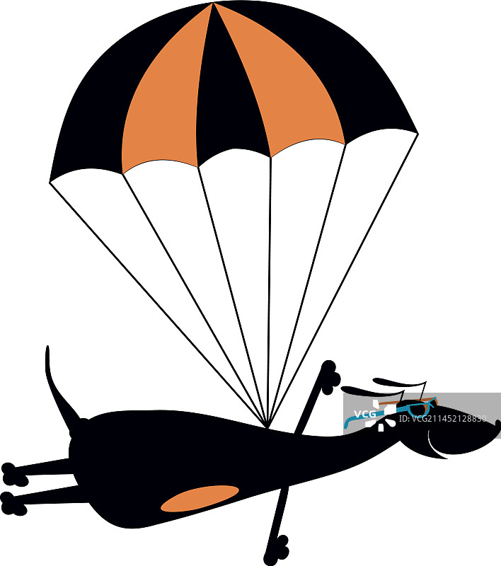 卡通跳伞狗图片素材