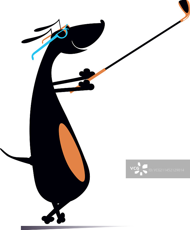 小狗打高尔夫图片素材