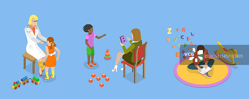 三维等距平面概念图片素材