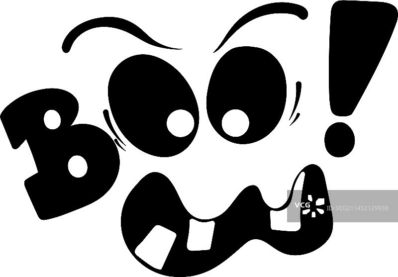 卡通恐怖幽灵脸万圣节剪贴画图片素材