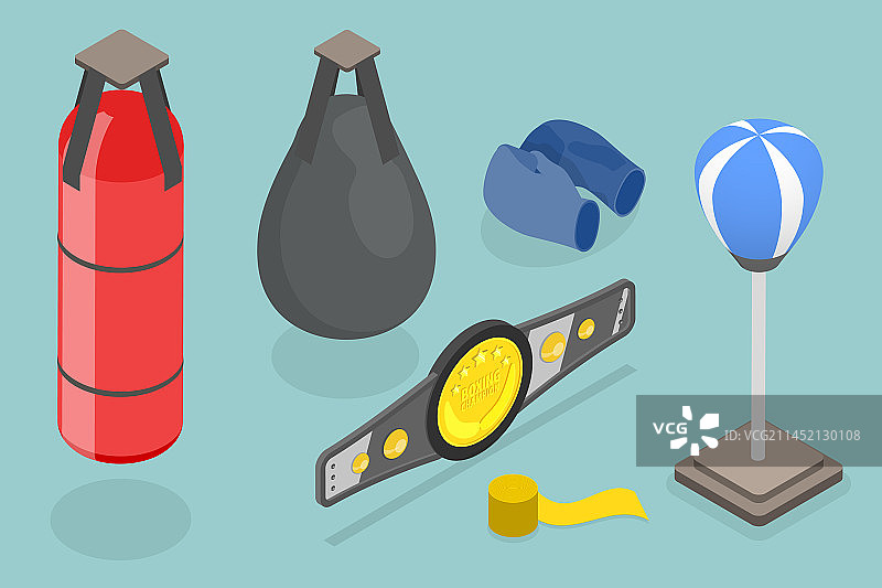 2.5D拳击设备图片素材