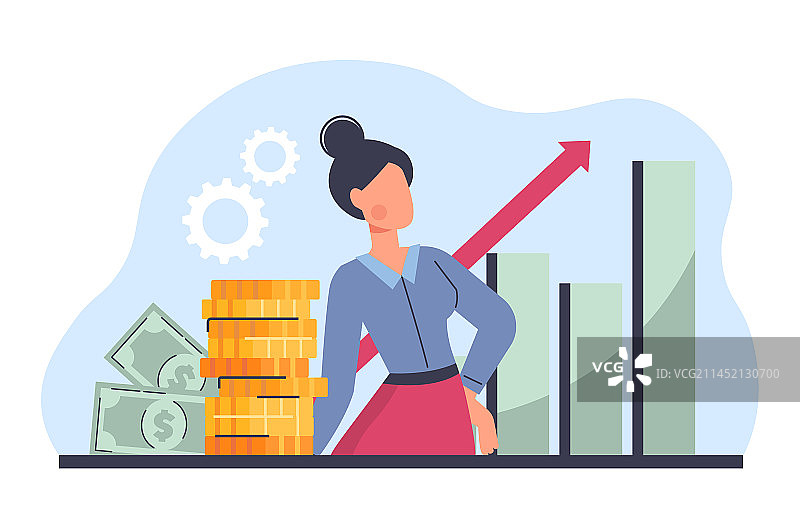 具有图表概念的女商人图片素材