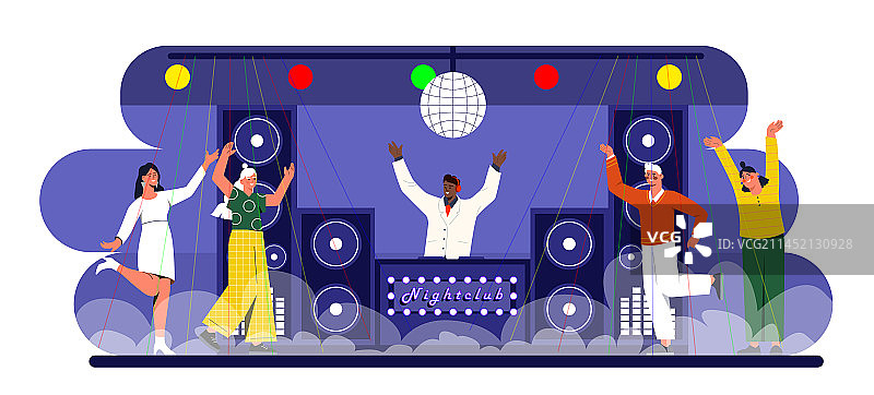 在迪斯科俱乐部的人们图片素材