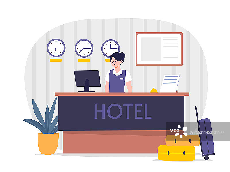 酒店女接待员概念图片素材