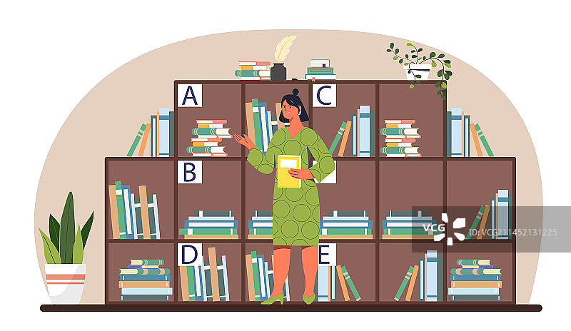 女图书管理员概念图片素材