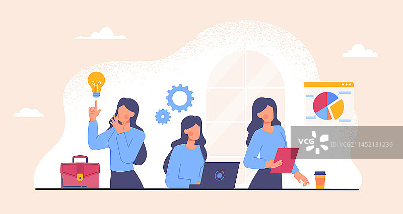 多任务处理的商务女性概念图片素材