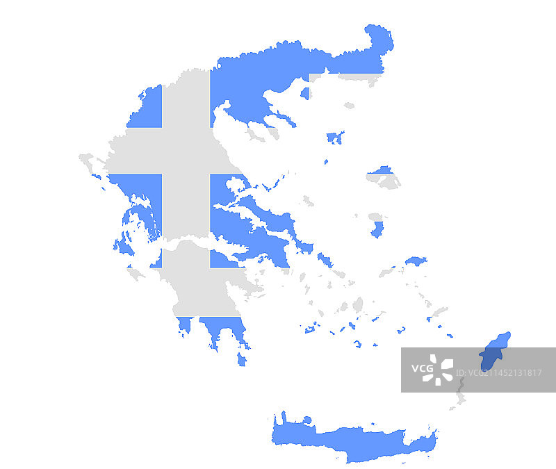 希腊地图旗帜轮廓剪影图片素材