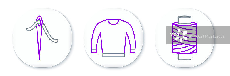 线轴缝纫线和缝纫针套装图片素材