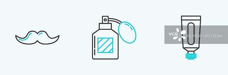 乳霜或乳液化妆品软管胡须套装图片素材