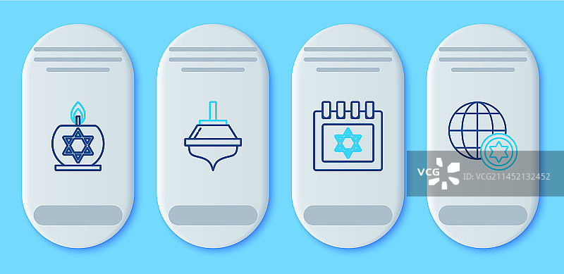 光明节陀螺犹太日历线条图片素材