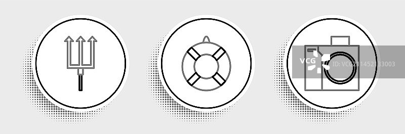 相机、海神叉等潜水照片元素图片素材