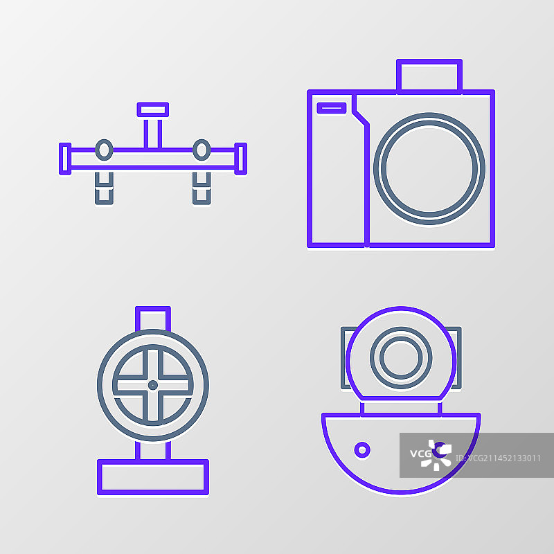 潜水气瓶工业金属管道线条图片素材