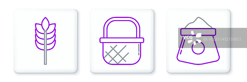 面粉谷物大米小麦袋套装图片素材