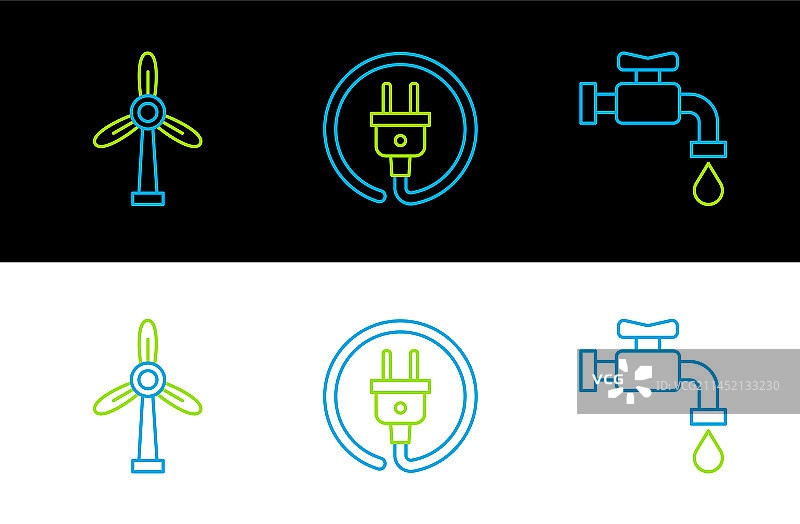 水龙头风力发电机电源插头设置图片素材