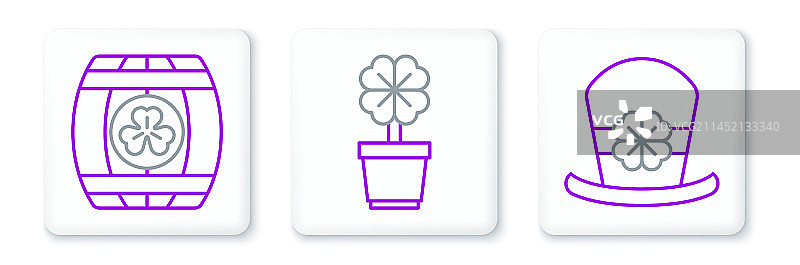 绿矮妖帽子和四叶草图片素材