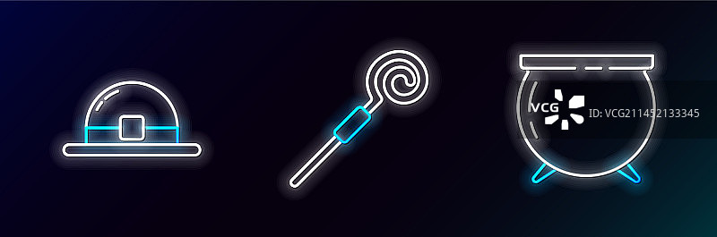 线稿女巫坩埚小妖精帽子图片素材