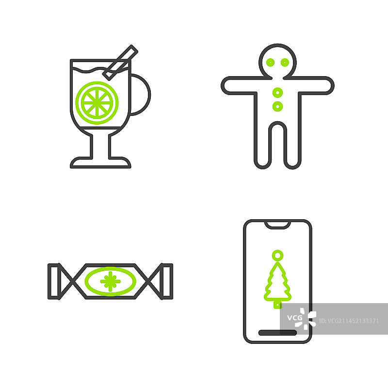 带礼品盒糖果的智能手机图片素材