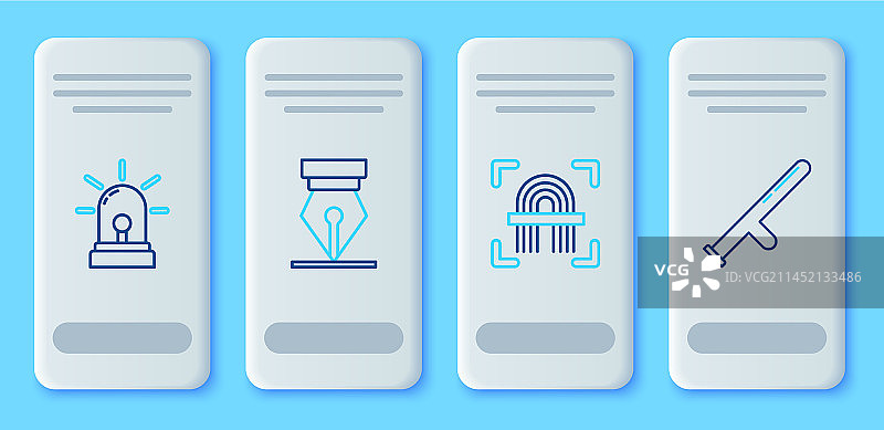 钢笔笔尖指纹闪光器线条组合图片素材