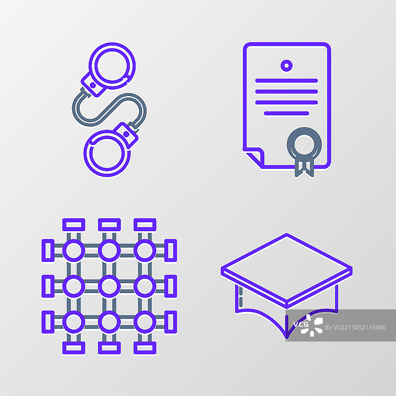 监狱窗户旁的毕业帽线条设计图片素材