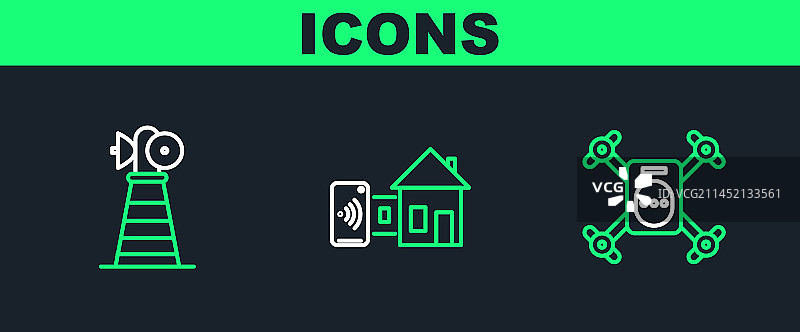 无人机飞行与运动相机天线图片素材