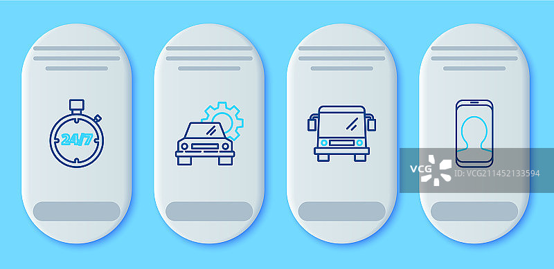 汽车服务、巴士、秒表与24小时图片素材