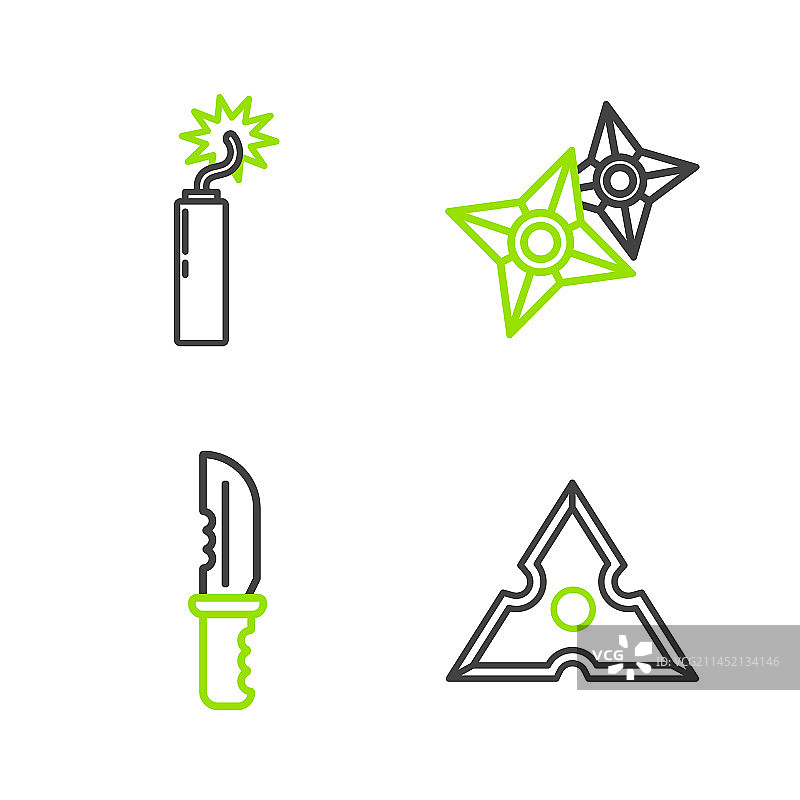 忍者飞镖与军用刀具图案图片素材