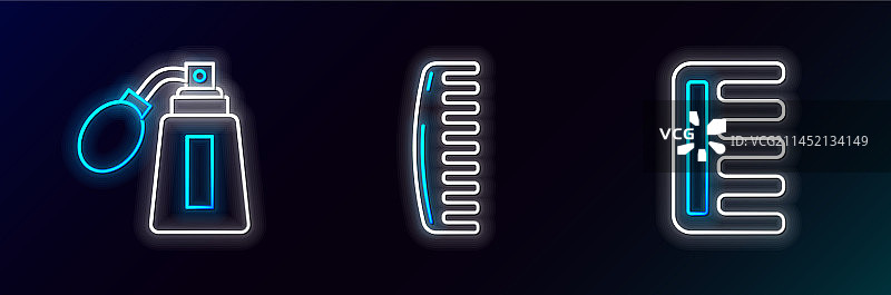 系列线条：发刷、须后水瓶等图片素材