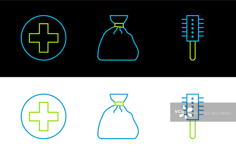 线描发刷十字医院医疗图片素材