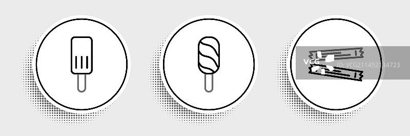 糖棍冰淇淋图标组合图片素材