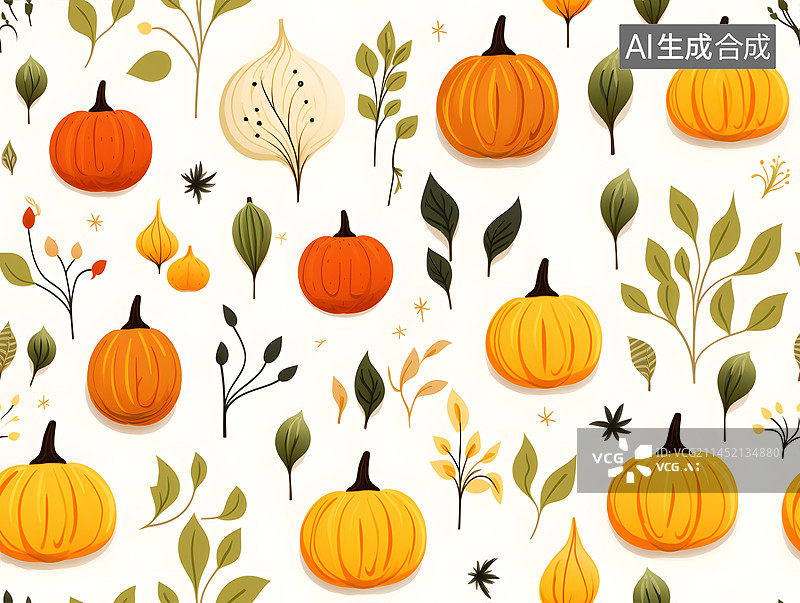 【AI数字艺术】感恩节礼品包装纸设计图片素材