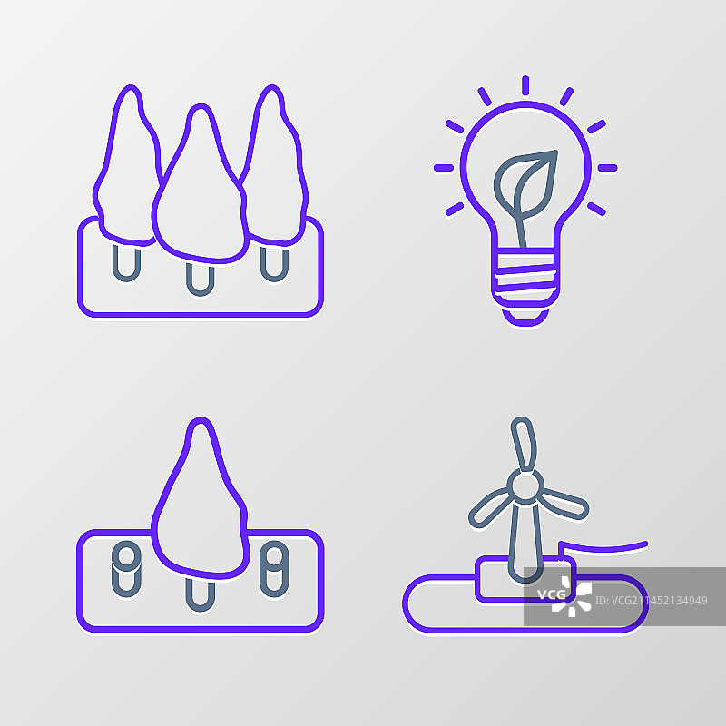 线条、风力涡轮机、森林砍伐、灯泡图片素材