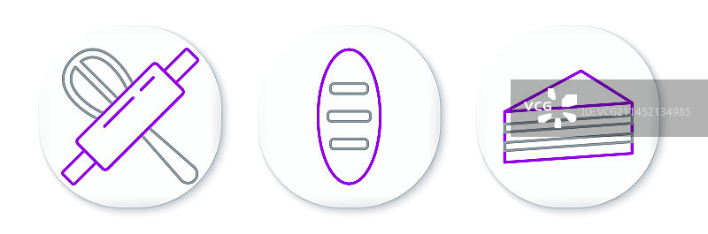 蛋糕、厨房搅拌器和擀面杖图片素材