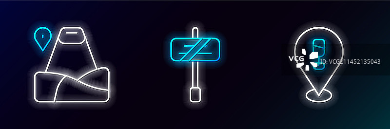 酒吧位置和啤酒元素组合图片素材