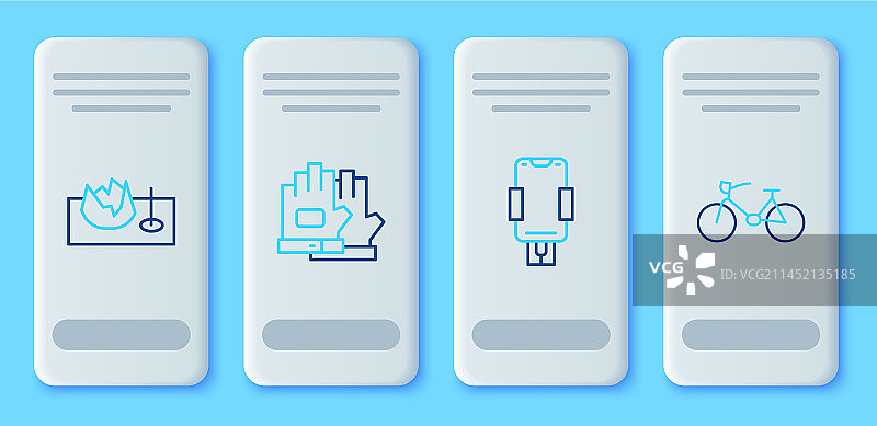 骑行手套、手机支架与自行车图片素材