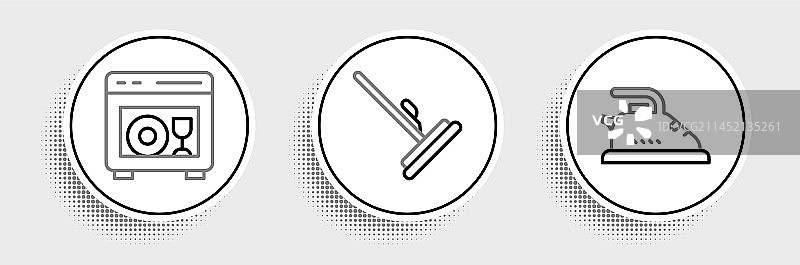 线性电熨斗洗碗机拖把图片素材