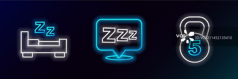 睡眠时间和困倦图标的砝码图案图片素材