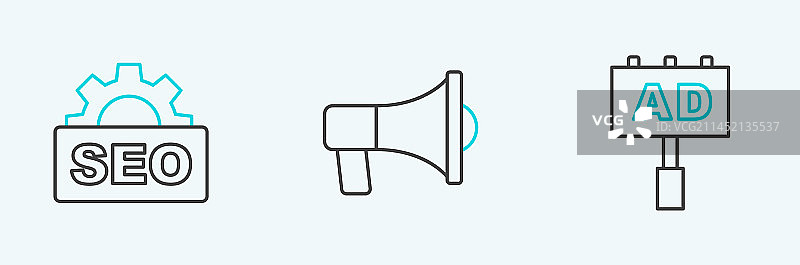 线性广告搜索引擎优化设计图片素材