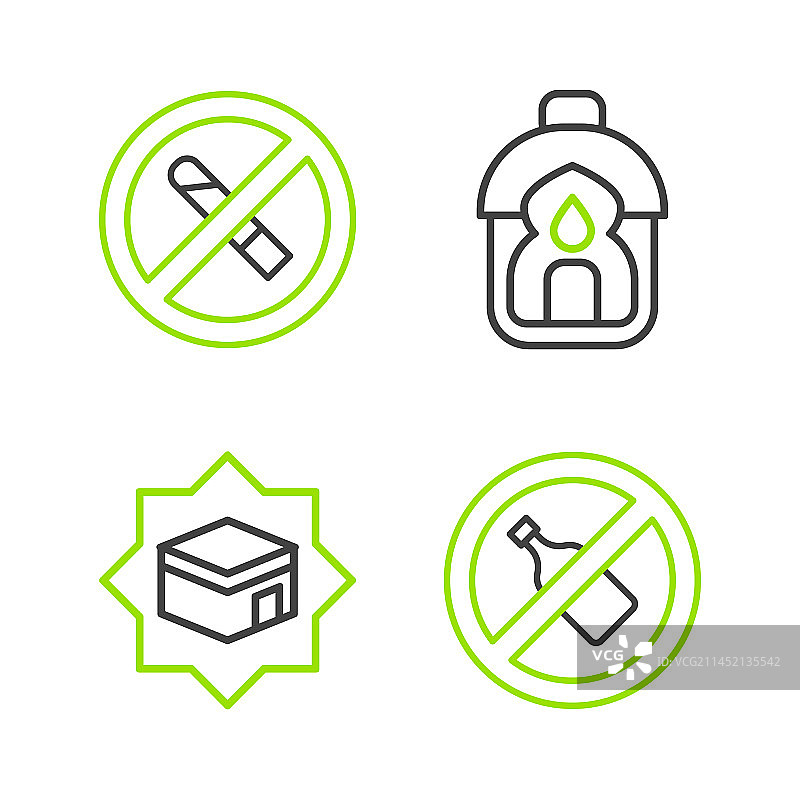 麦加天房斋月线条设计图片素材