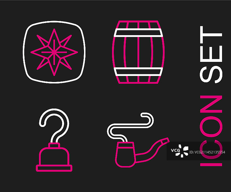 烟斗海盗钩木桶图片素材