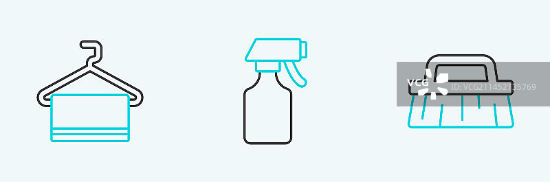 用于清洁衣架上毛巾的线条刷图片素材