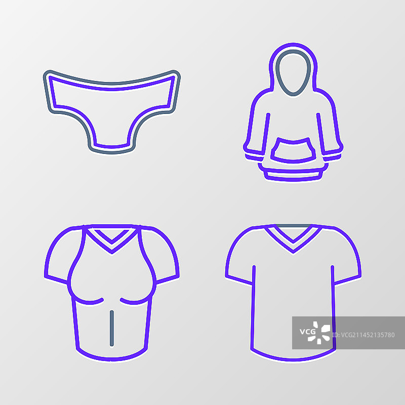 T恤、连帽衫和男士内裤图标图片素材