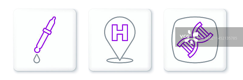 DNA符号、移液器和医院位置图片素材