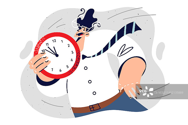 害怕错过截止日期的紧张男人图片素材