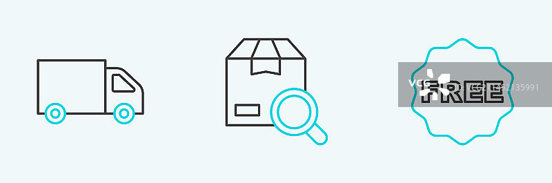 大米标签与免费送货卡车图片素材