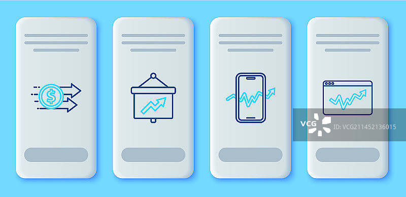 带有图表的移动股票交易图片素材