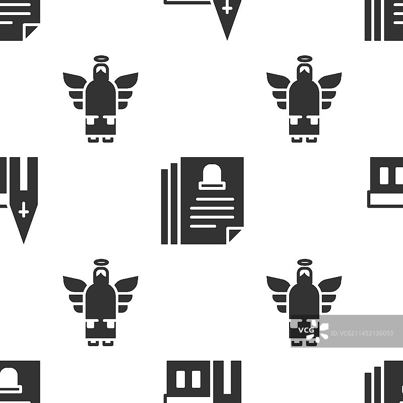 教堂建筑死亡证明套装图片素材