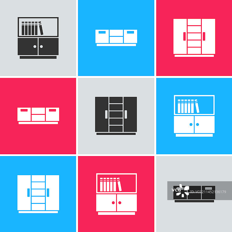 图书馆书架家具床头柜图片素材