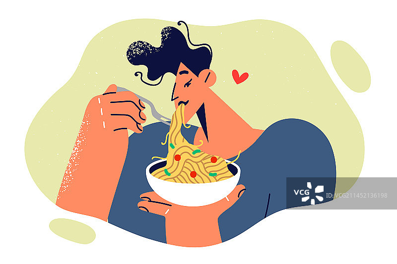 男人在意大利餐厅点意大利面图片素材