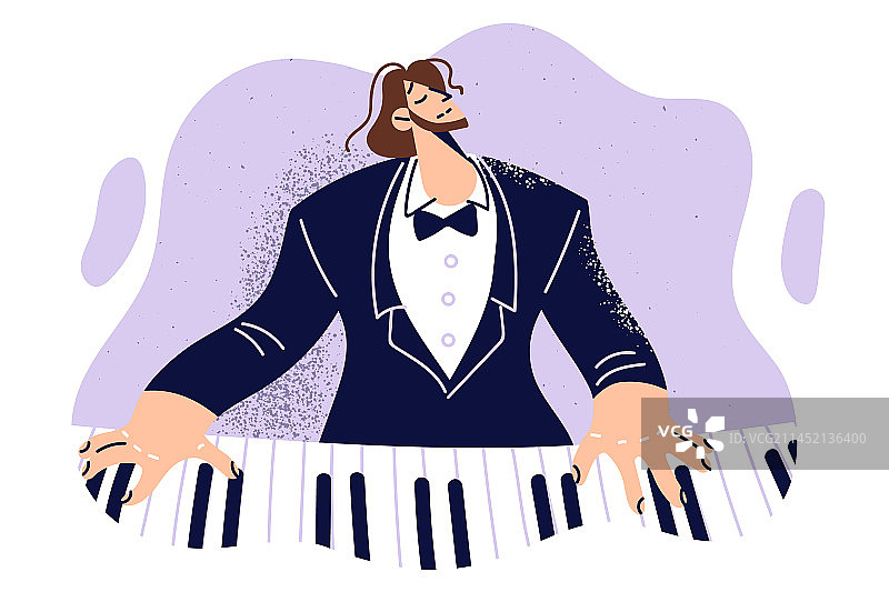 男子演奏钢琴古典音乐图片素材