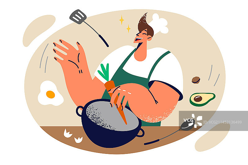 男厨师准备美食图片素材